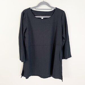 J. Jill ponte tunic black elbow sleeves tunic length stretch top - Size Medium